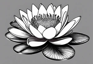 À water lily with Ali written in it tattoo idea