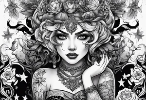 New age horror Disney with my kids names included tattoo idea