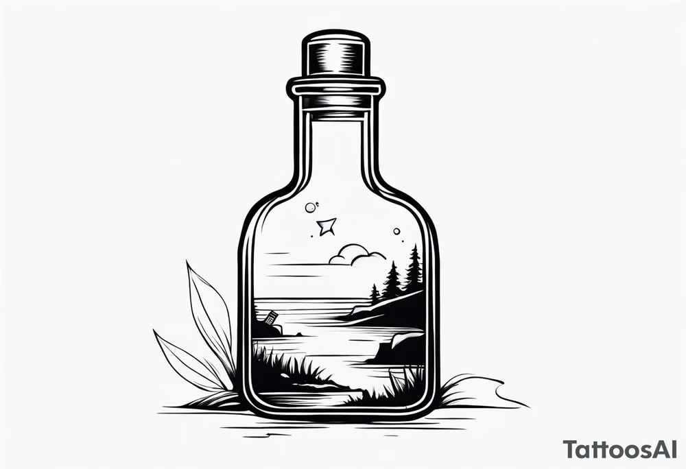 message in the bottle tattoo idea
