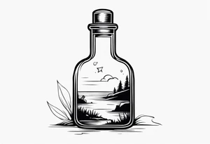 message in the bottle tattoo idea
