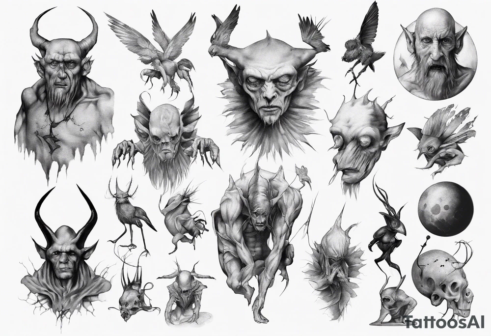 Creature-man tattoo idea