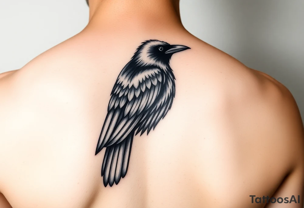 Geometric crow tattoo idea