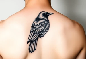Geometric crow tattoo idea
