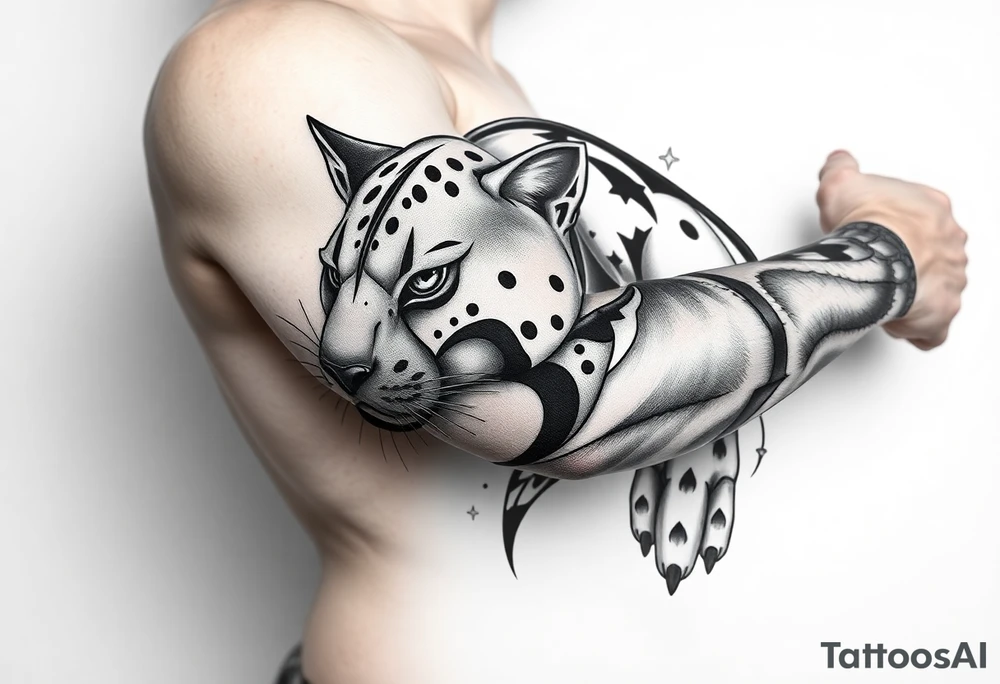 Improvise some design around a black panther tattoo idea