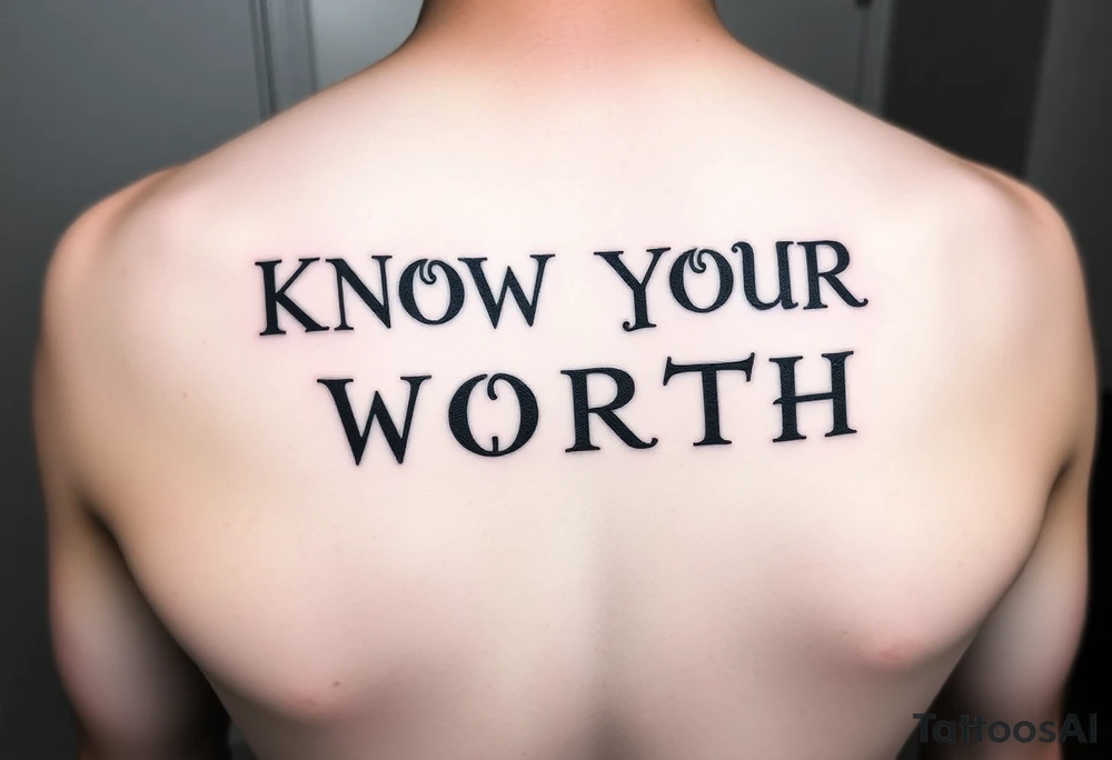 KNOW YOUR WORTH tattoo idea