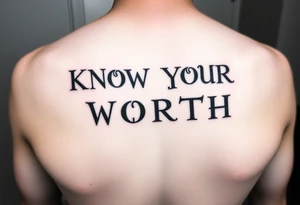 KNOW YOUR WORTH tattoo idea