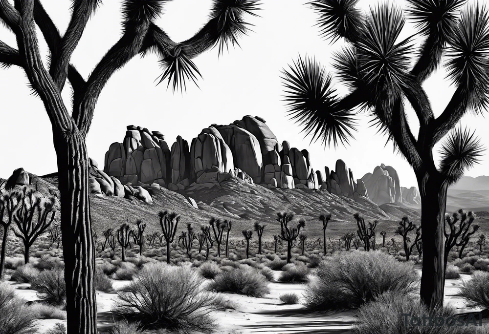Joshua tree sunset tattoo idea