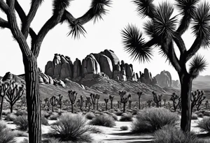 Joshua tree sunset tattoo idea