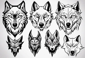 wolf head tattoo idea