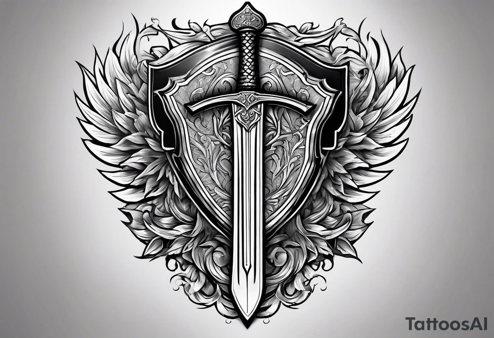 Valhalla sheild sword tattoo idea