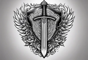 Valhalla sheild sword tattoo idea