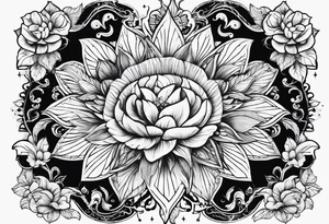 Floral sun and moon tattoo idea