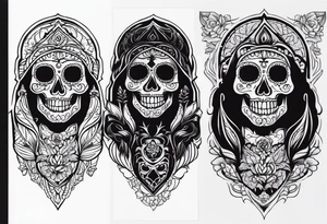 mexican style santa muerte tattoo for shoulder tattoo idea