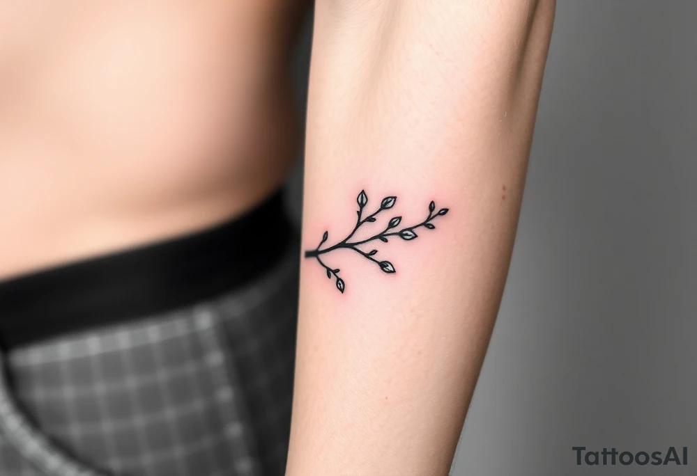 simple clean vines wrap around with small branch off tattoo idea