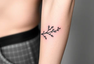 simple clean vines wrap around with small branch off tattoo idea