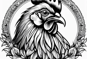 rooster holding a  gun tattoo idea