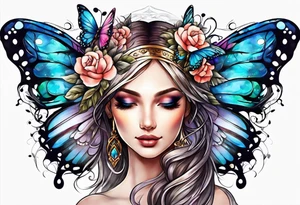 Butterfly with one Angel wing tattoo idea