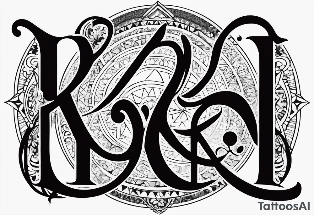 Hare krishna typography with a powerful symbol tattoo idea