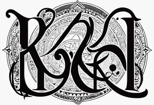 Hare krishna typography with a powerful symbol tattoo idea