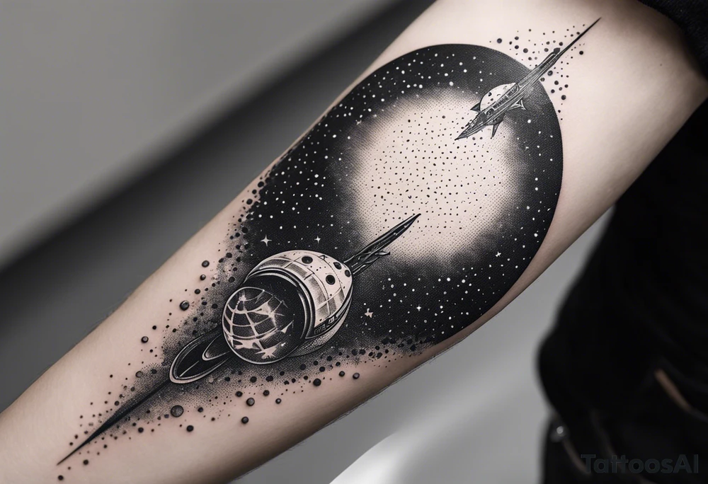 Space wanderer using speed of light tattoo idea