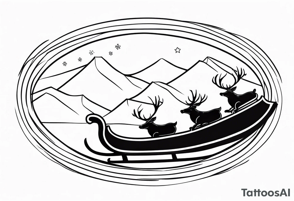 santa Sleigh tattoo idea