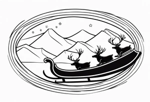 santa Sleigh tattoo idea