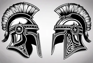 roman helmet vs spartan helmets tattoo idea