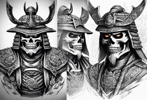 Skeleton samurai tattoo idea