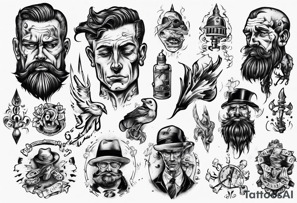 dejected looking man tattoo idea