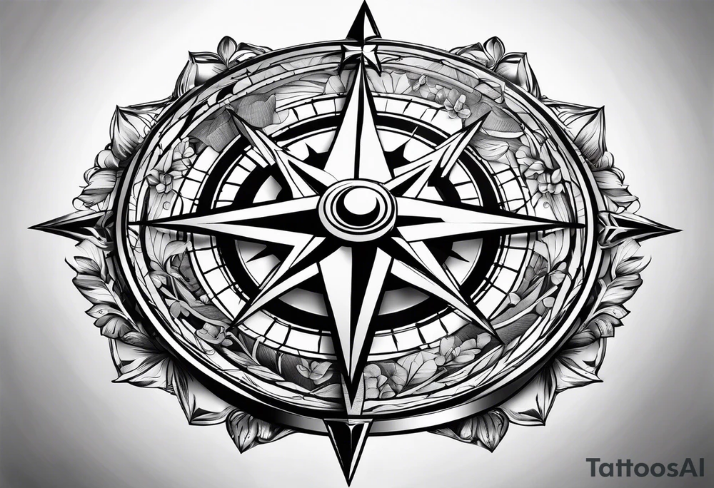 3D Compass tattoo idea