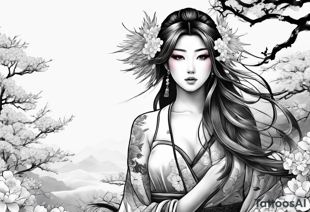 japanese girl tattoo idea