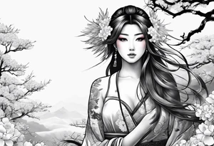 japanese girl tattoo idea