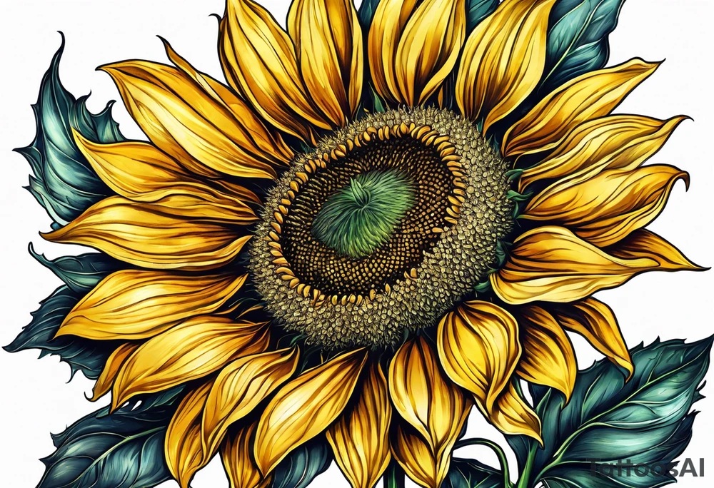 Sunflower for a male tattoo idea