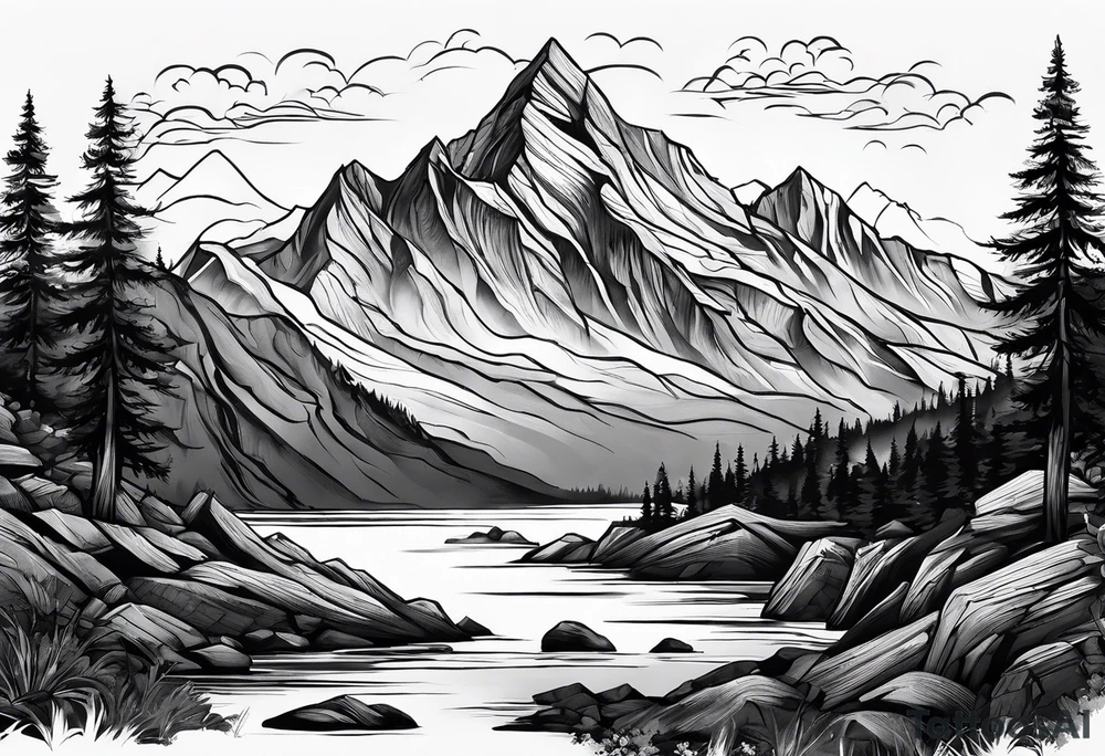 Jeremiah 1:19 tattoo with a mountain tattoo idea