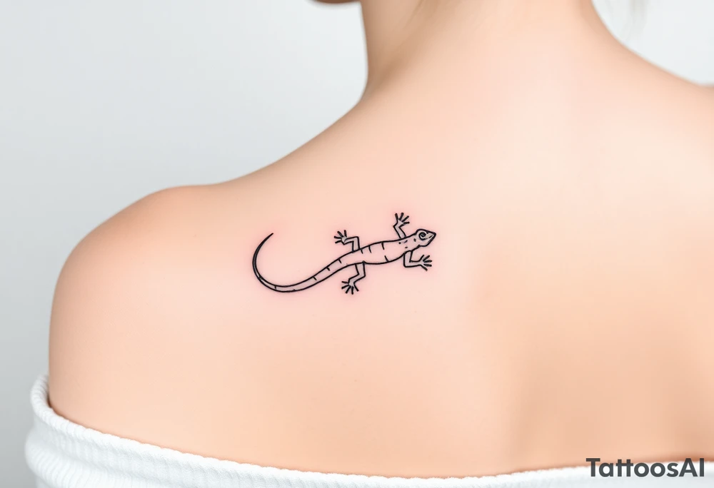 Lizard crawling with ants tattoo idea