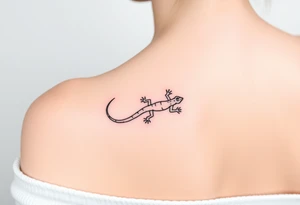 Lizard crawling with ants tattoo idea