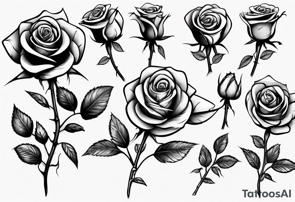 Single Rose with stem tattoo idea