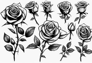 Single Rose with stem tattoo idea