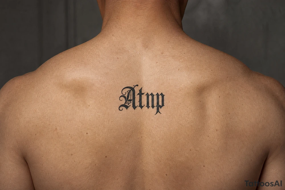 Atnp in old English calligraphy tattoo idea