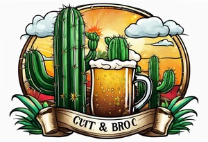 Beer bro cactus tattoo idea