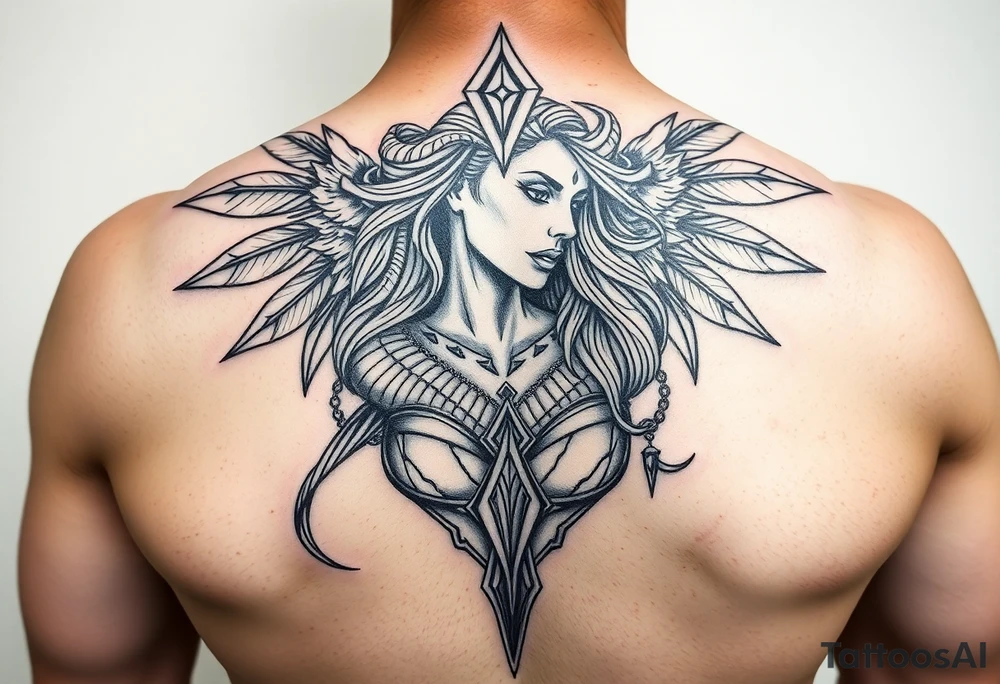 Goddess warrior sexy woman tattoo idea