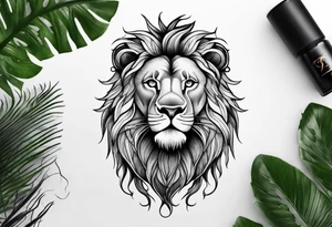 Lion in jungle tattoo idea