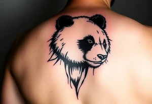 a realistic Panda bear with lots of detail for upper arm tattoo idea