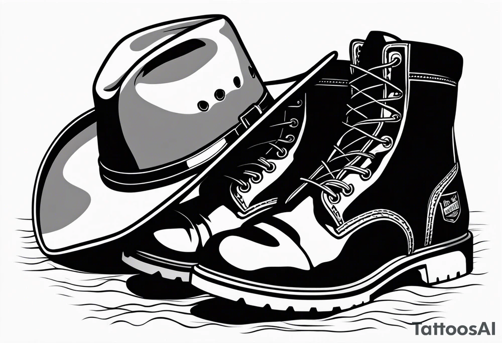 Keep it simple. A pair of timberland boots next to two flip flops and a cowboyhat on the Beach. tattoo idea