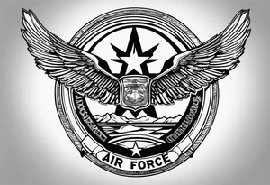 2023 Air Force symbol combined with the 2023 civil engineer symbol inside tattoo idea