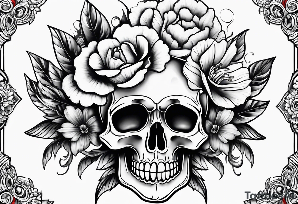 Chicano, flowers tattoo idea