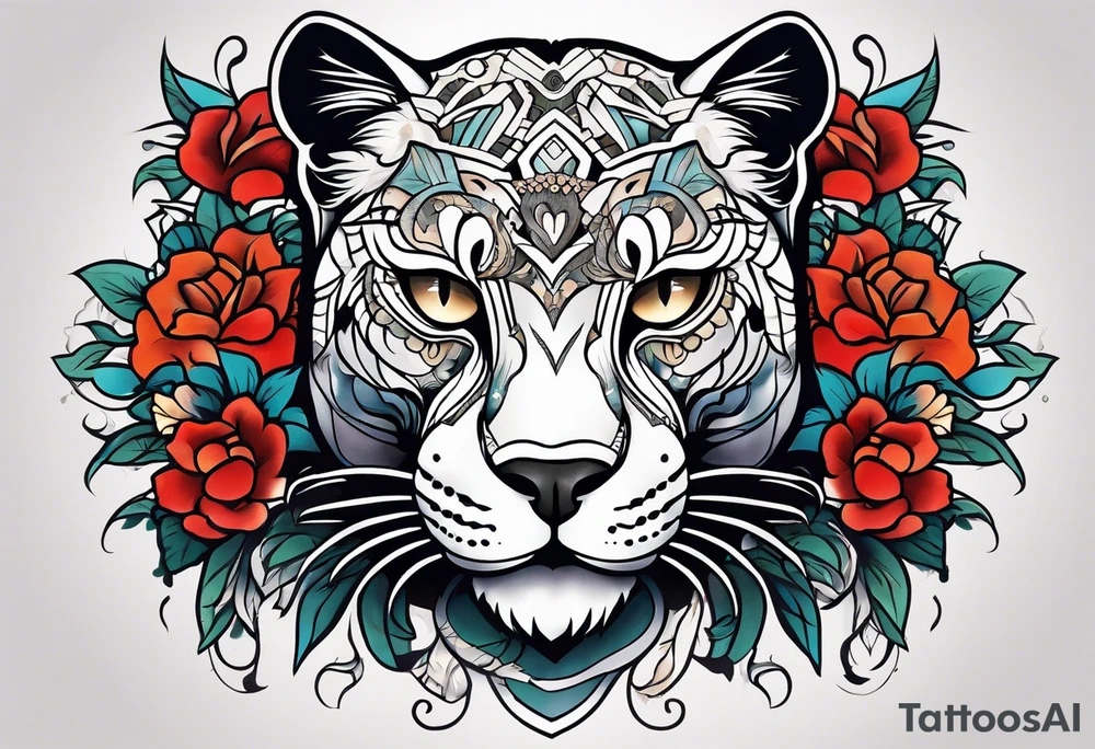 Old school panther tattoo idea