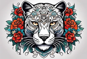 Old school panther tattoo idea