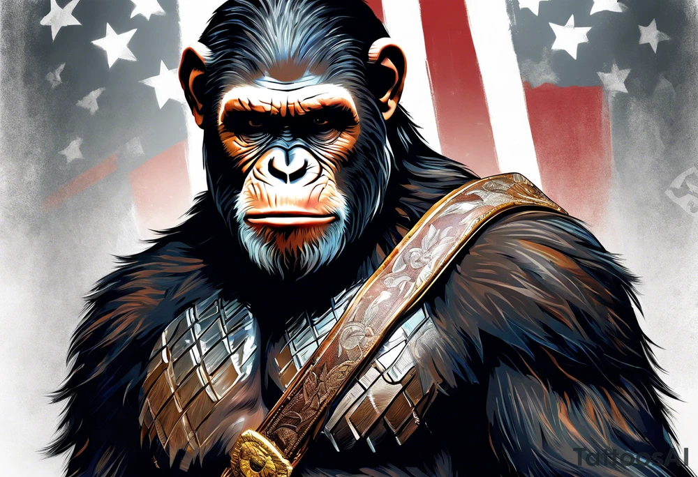 Caesar from the movie planet of the apes tattoo idea