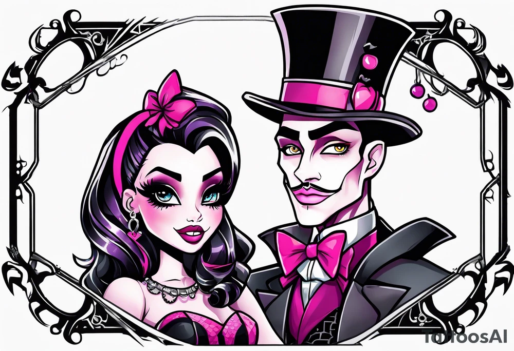 Clawd and Draculaura monster high tattoo idea